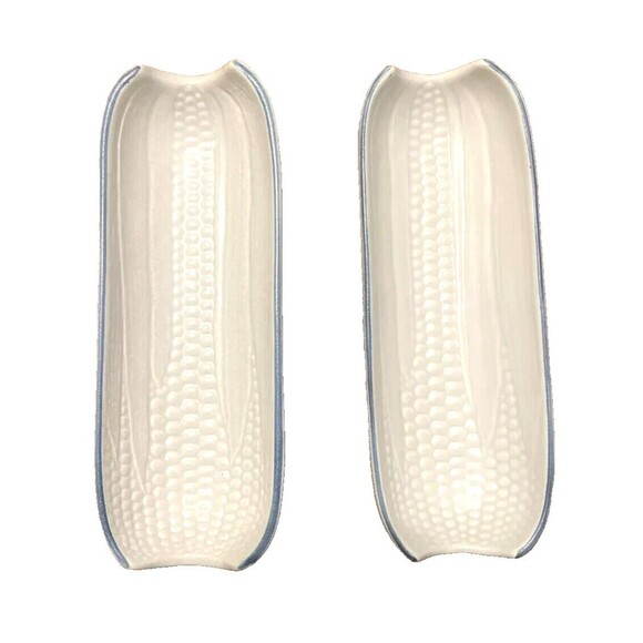 Pfaltzgraff Yorktowne Set of 2 Corn on the Cob Holder Dishes #46 Footed USA  522 - Picture 1 of 2